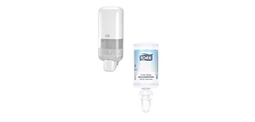 Sapone delicato Mild in schiuma S4 - 2 confezioni + dispenser omaggio Tork