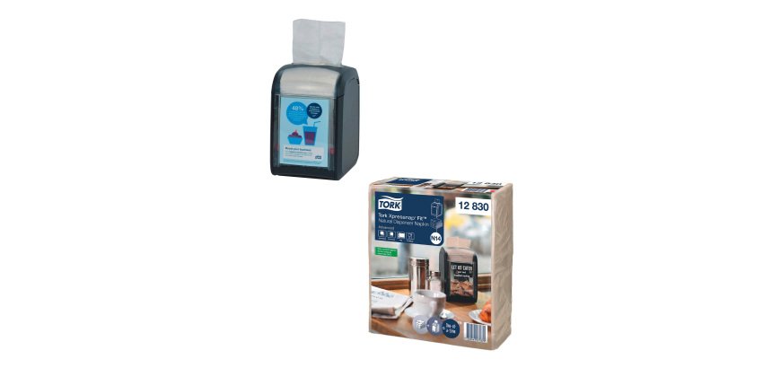 Tovaglioli 2 veli N14 naturale - 2 confezioni da 6 pacchetti da 120 + dispenser omaggio Tork