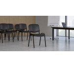 Chaise conférence vinyle piétement noir