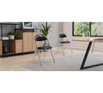 Sedia pieghevole Super Confort in vinile nero