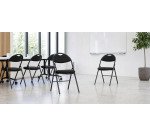 Chaises pliantes tissu piétement noir
