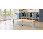 Banc à lattes bois monobloc - L. 200 cm