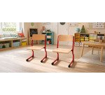Schoolbank Kleuter Syllab - aanpasbaar - gekleurde vernis