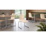 Stuhlsitz auf Tisch VILMA - Schlittenfuß