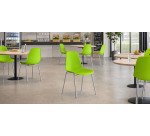 Chaise coque - coque polypropylène - pieds métal - Version coloris acidulés