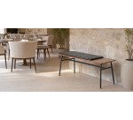 Banc Carabel en acier et plaquage en bois de noyer 100 cm