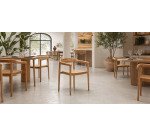 Chaise empilable Icaro en bois de teck, finition naturelle