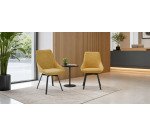Chaise pivotante Jenna jaune moutarde et pieds en acier noir