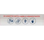 Lingettes nettoyantes désinfectantes surfaces Bruneau citron - Paquet de 50