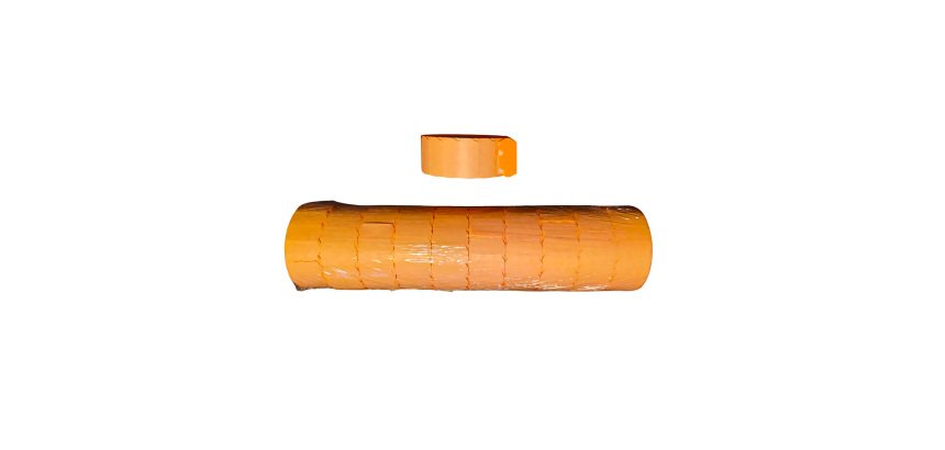 SATO - Rouleau 1500 étiquettes 18 x 16mm orange - Adhésif permanent  - Pour étiqueteuse manuelle Sato - Paquet de 10 rouleaux