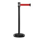 Poteau de guidage intérieur noir à sangle premium rouge de 2 m