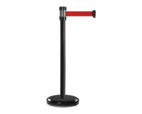 Poteau de guidage intérieur noir à sangle premium rouge de 2 m