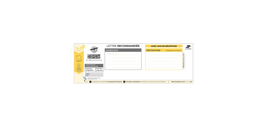 Recommandé avec accusé de réception – Boîte de 200