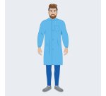 Camice monouso Velcro 30 in PLP azzurro, 1 unità