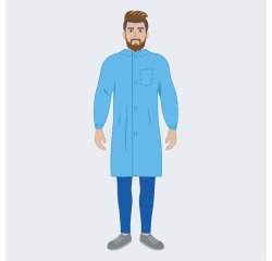 Camice monouso Velcro 30 in PLP azzurro, 1 unità