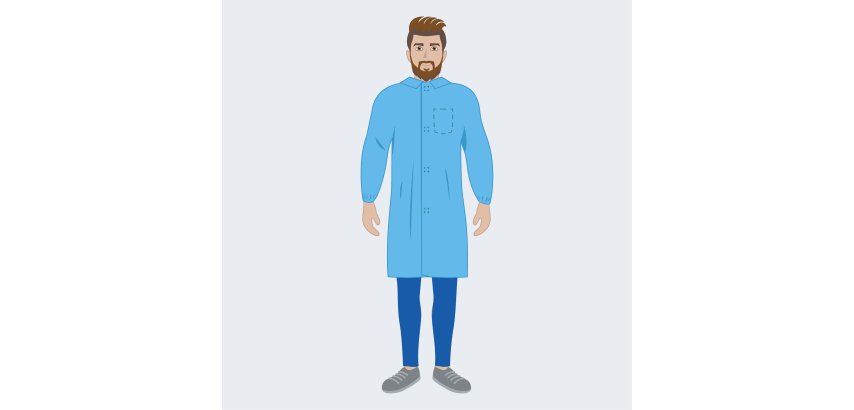 Camice monouso Velcro 30 in PLP azzurro, 1 unità