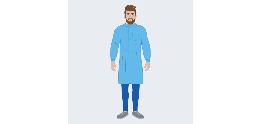 Camice monouso Velcro 30 in PLP azzurro, 1 unità