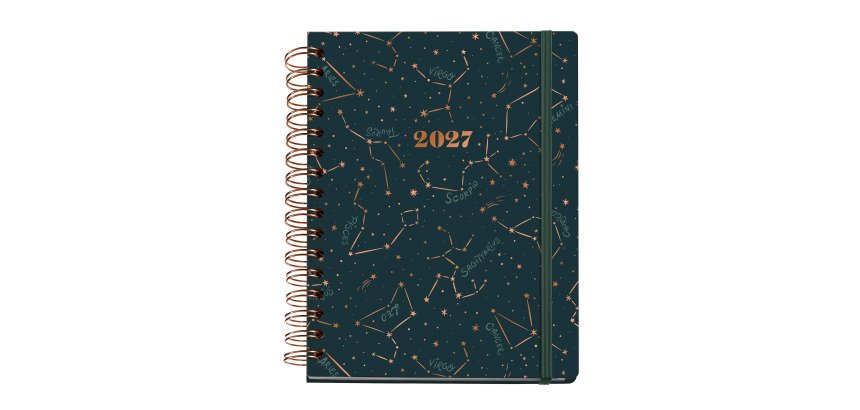 Agenda Constellations dia página espiral 164 x 218 mm Miquelrius