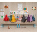 Klein schoolbankje Kleuterschool - maat 1 - jongste groep - kleur vernis