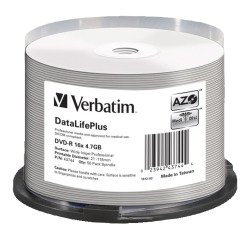 Tarrina de 50 DVD-R Verbatim 43744 DataLifePlus 16x 4,7Gb Medical