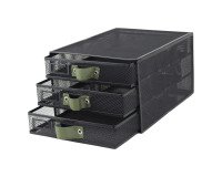 Module de classement 3 tiroirs métal/cuir Pierre-Henry Mesh