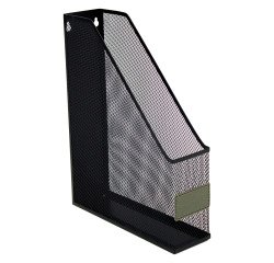 Range-revues Pierre-Henry Mesh aspect cuir, dos 7,5 cm