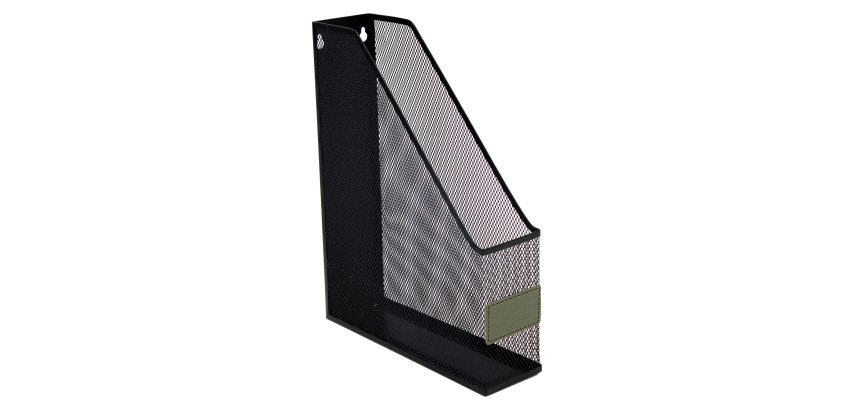 Range-revues Pierre-Henry Mesh aspect cuir, dos 7,5 cm