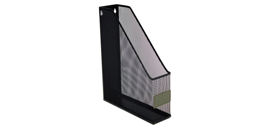 Range-revues Pierre-Henry Mesh aspect cuir, dos 7,5 cm