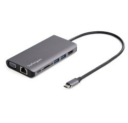 StarTech.com Adaptateur Multiport USB-C StarTech.com 8-en-1 – Mini station d’accueil avec HDMI 4K, VGA, USB 3.0, Ethernet Gigabit et Power Delivery 100 W