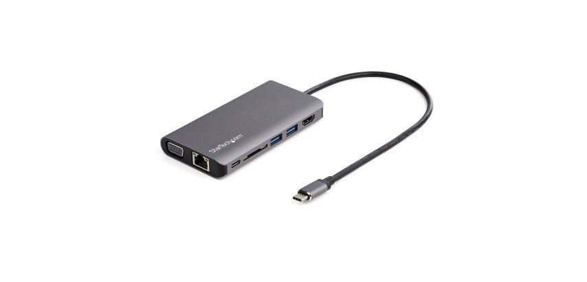 StarTech.com Adaptateur Multiport USB-C StarTech.com 8-en-1 – Mini station d’accueil avec HDMI 4K, VGA, USB 3.0, Ethernet Gigabit et Power Delivery 100 W