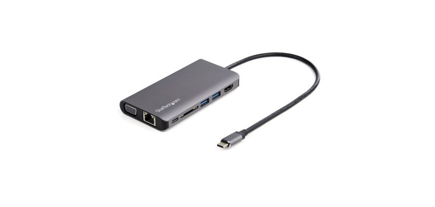 StarTech.com Adaptateur Multiport USB-C StarTech.com 8-en-1 – Mini station d’accueil avec HDMI 4K, VGA, USB 3.0, Ethernet Gigabit et Power Delivery 100 W