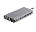 StarTech.com Adaptateur Multiport USB-C StarTech.com 8-en-1 – Mini station d’accueil avec HDMI 4K, VGA, USB 3.0, Ethernet Gigabit et Power Delivery 100 W