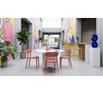 Table ronde 120 cm plateau blanc pieds croix Essens