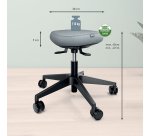 Tabouret ergonomique Leitz Ergo, gris