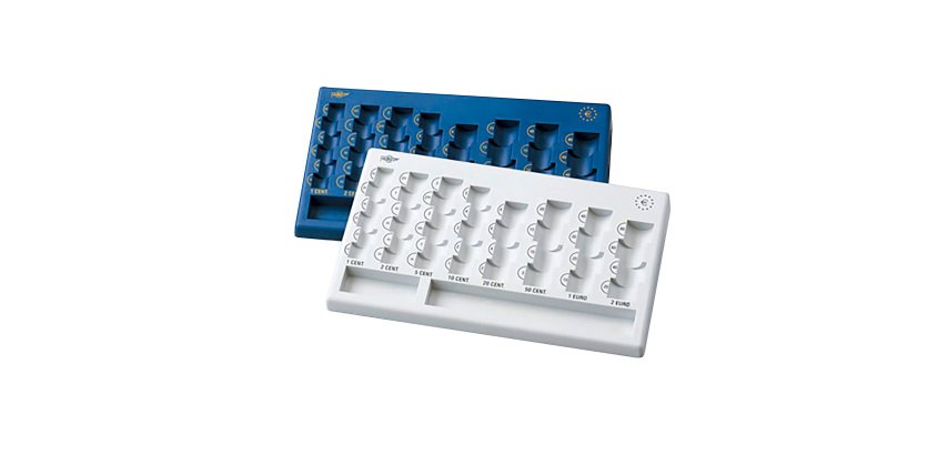 Bandeja clasificadora de euros Faibo azul 310x185x30 mm