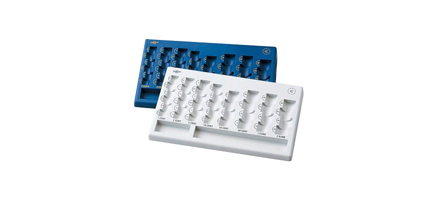 Bandeja clasificadora de euros Faibo azul 310x185x30 mm