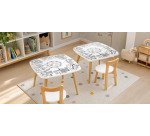 Tables hautes KIDS à colorier - Motif Monuments - Lot de 2