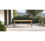 Table de jardin 100 % d'extérieurMaset en bois d'eucalyptus massif 220 x 100 cm