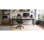 Pro525 Chair, black mesh back, black fabric seat and headrest
