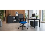 Poltrona semidirezionale Blaze BLYTN - con braccioli regolabili - blu - Unisit