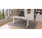 Scrivania lineare excellens rovere grigio 160 cm con gambe regolabili antracite