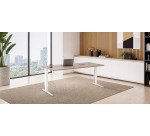 En_bureau l.180 cm chene gris pieds metal reglabl