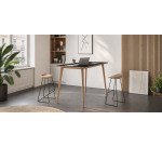 Tavolo alto 105cm profondità 80 cm Woody 4 gambe in legno massello rovere