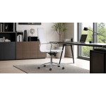 Sedia Star WH in rete schienale alto bianco struttura cromata