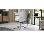 Sedia Star WH FP in rete schienale alto bianco struttura cromata