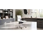 Sedia Star WH in rete schienale basso bianco struttura cromata