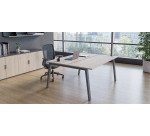 Bench 2 scrivanie rovere grigio 60x140 ecla gambe bianche