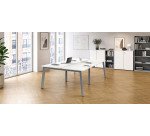 Bench 4 scrivanie bianco 60x120 cm ecla gambe bianche