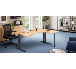 Gb_bureau compact 160 droite hetre alu reglable excellens