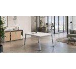 Bench da 2 scrivanie bianco 60x120cm ecla gambe bianche